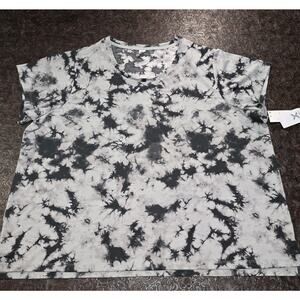 XERSION Women’s Quick-Dri Activewear NWT Short Sleeve T-Shirt Tie Dye‎ Black 3XL